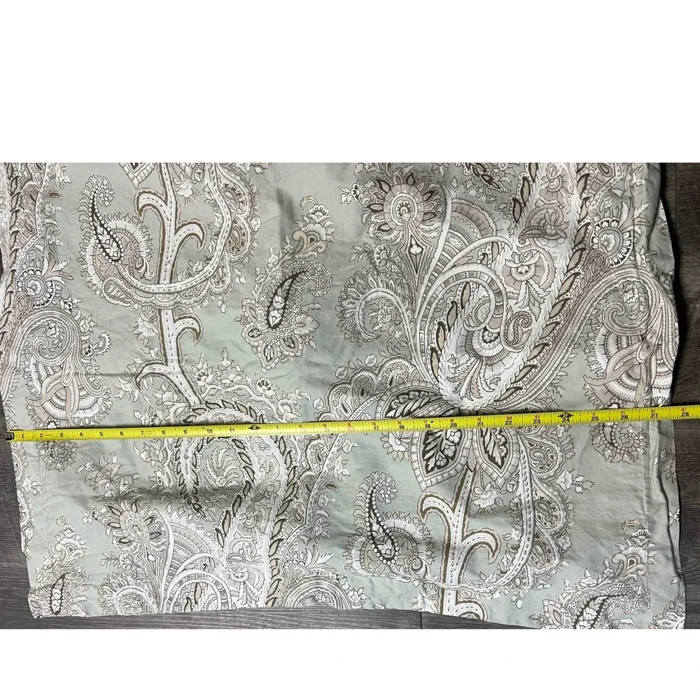 Ralph Lauren Home Comforter Set Full Queen  Green Paisley Cotton 3pc Reversible
